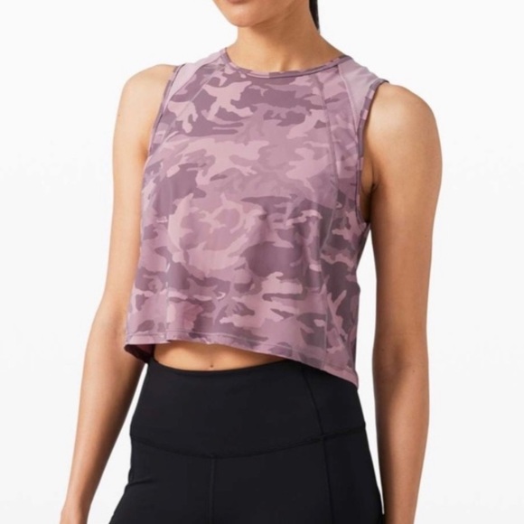 lululemon athletica Tops - Lululemon Cropped Sculpt Tank Pink Taupe Multi 6/8